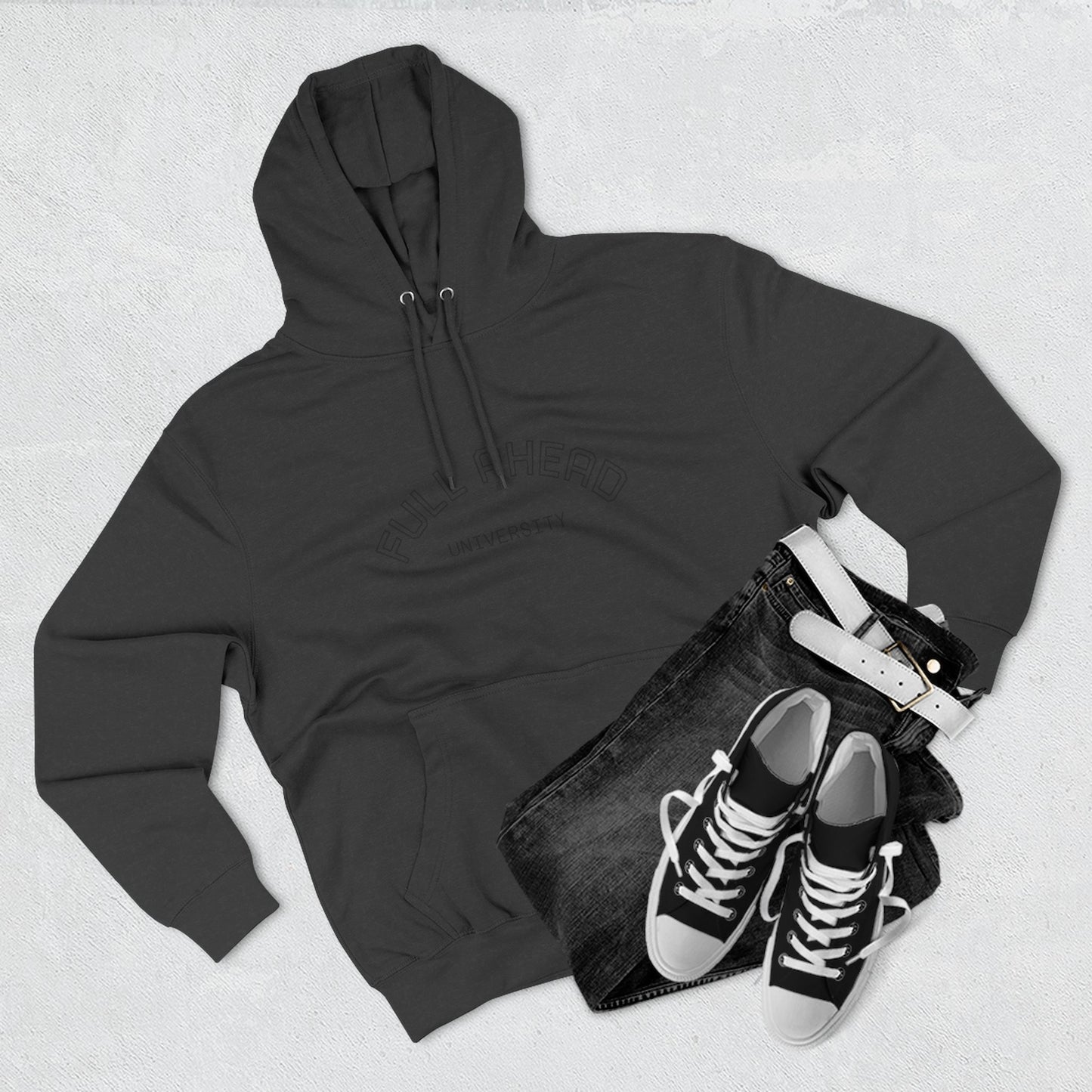 Cozy Fleece Hoodie for College Students, Full Ahead Design, Perfect for Casual Outings, Gifts for Graduates, Nautical Style