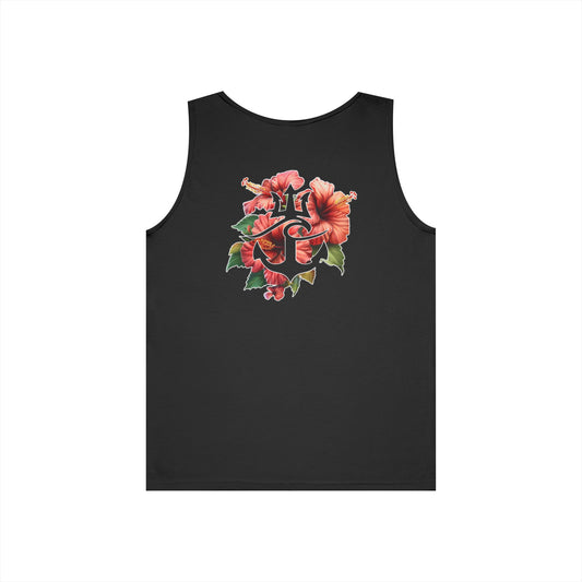 Hibiscus Floral Unisex Tank Top, Summer Tank, Beachwear, Casual Attire, Festival Clothing, Gift for Him & Her