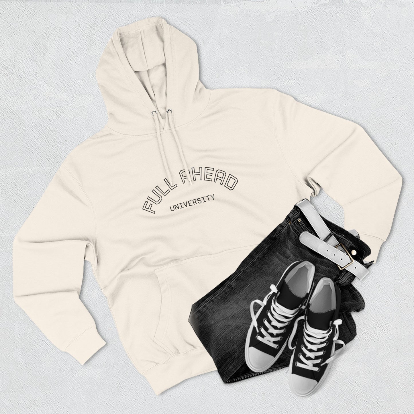 Cozy Fleece Hoodie for College Students, Full Ahead Design, Perfect for Casual Outings, Gifts for Graduates, Nautical Style