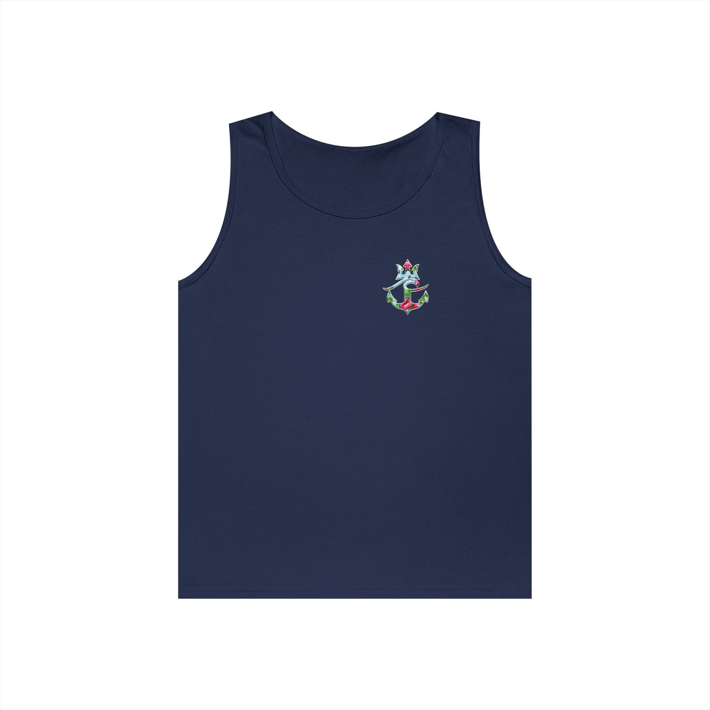 Nautical Floral Anchor Tank Top, Beachwear, Summer Essentials, Unisex Cotton Sleeveless Shirt, Vacation Outfit, Boho Style