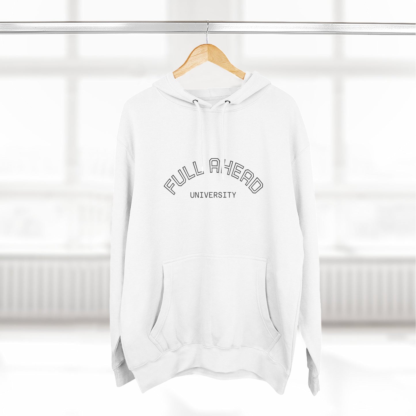 Cozy Fleece Hoodie for College Students, Full Ahead Design, Perfect for Casual Outings, Gifts for Graduates, Nautical Style