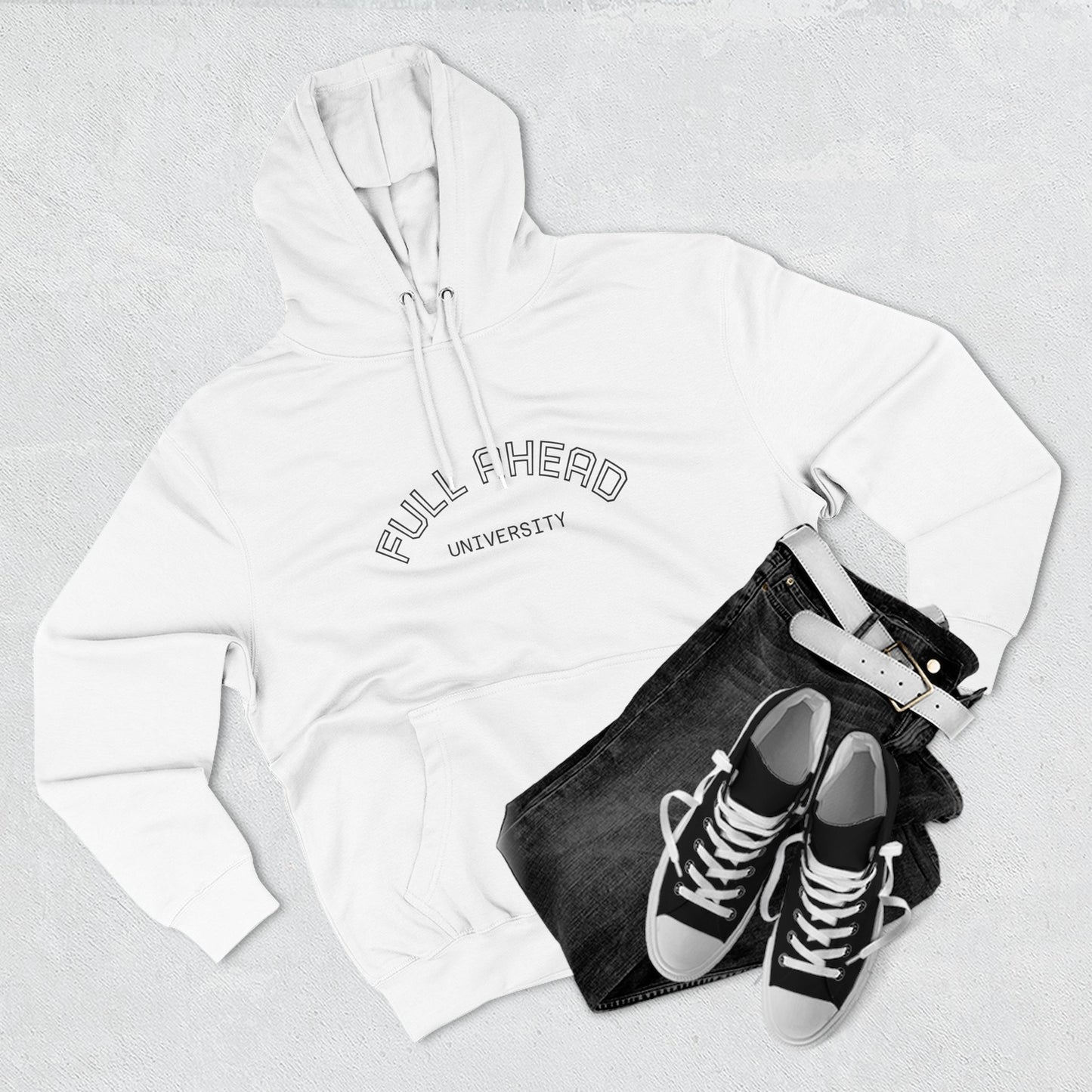 Cozy Fleece Hoodie for College Students, Full Ahead Design, Perfect for Casual Outings, Gifts for Graduates, Nautical Style