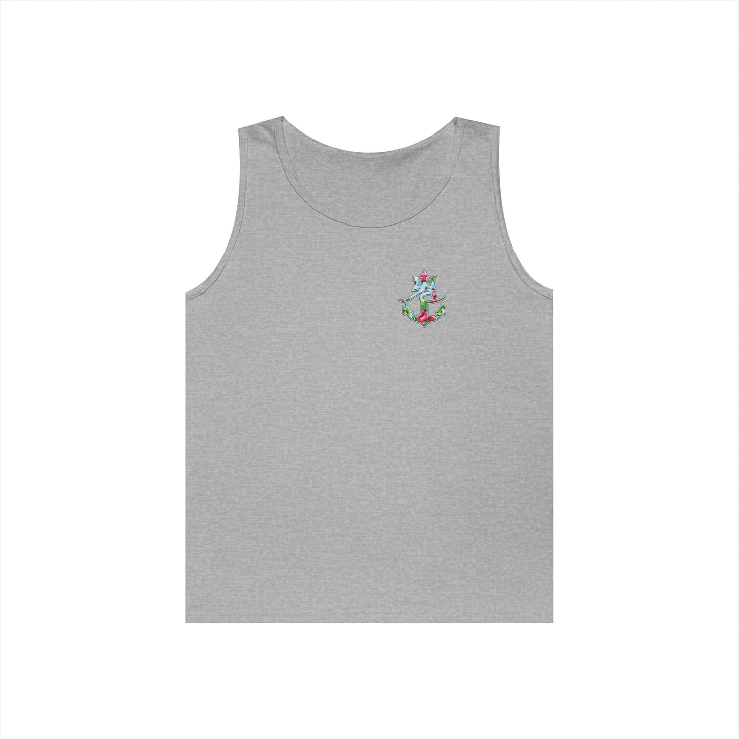 Nautical Floral Anchor Tank Top, Beachwear, Summer Essentials, Unisex Cotton Sleeveless Shirt, Vacation Outfit, Boho Style