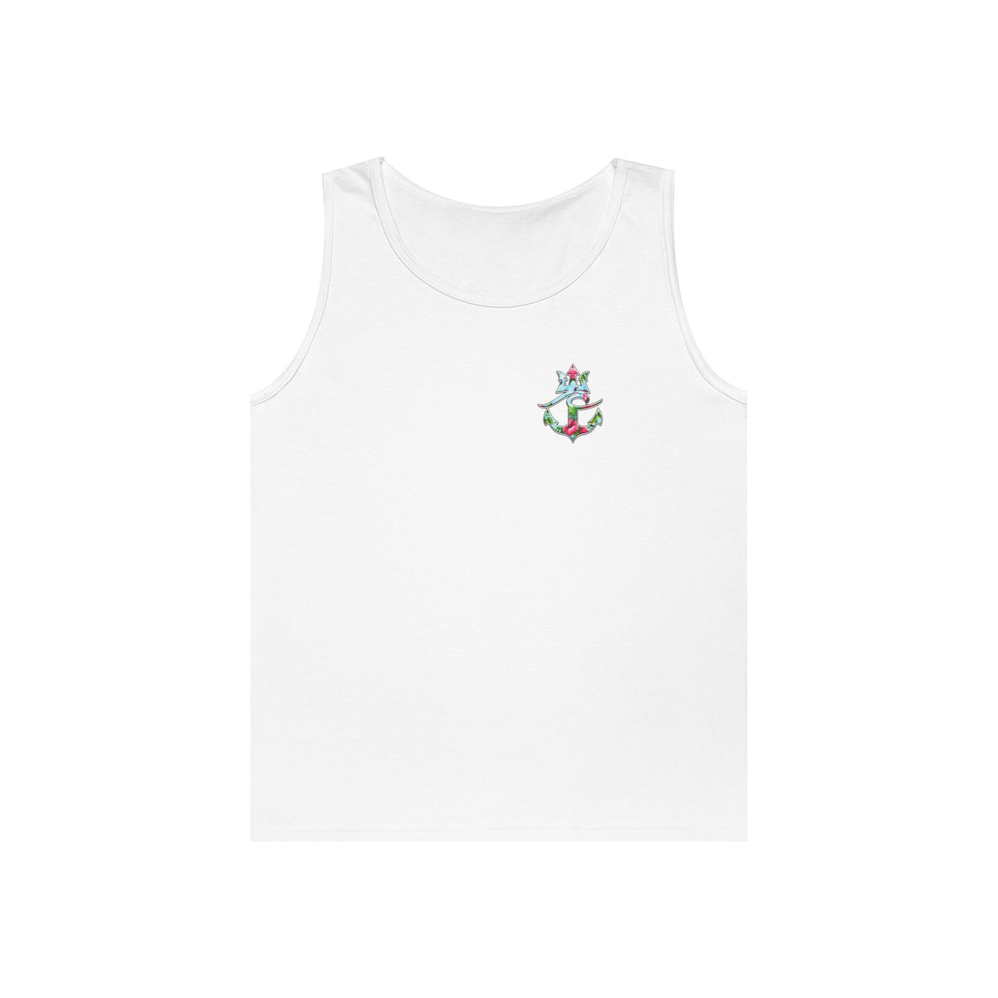 Nautical Floral Anchor Tank Top, Beachwear, Summer Essentials, Unisex Cotton Sleeveless Shirt, Vacation Outfit, Boho Style