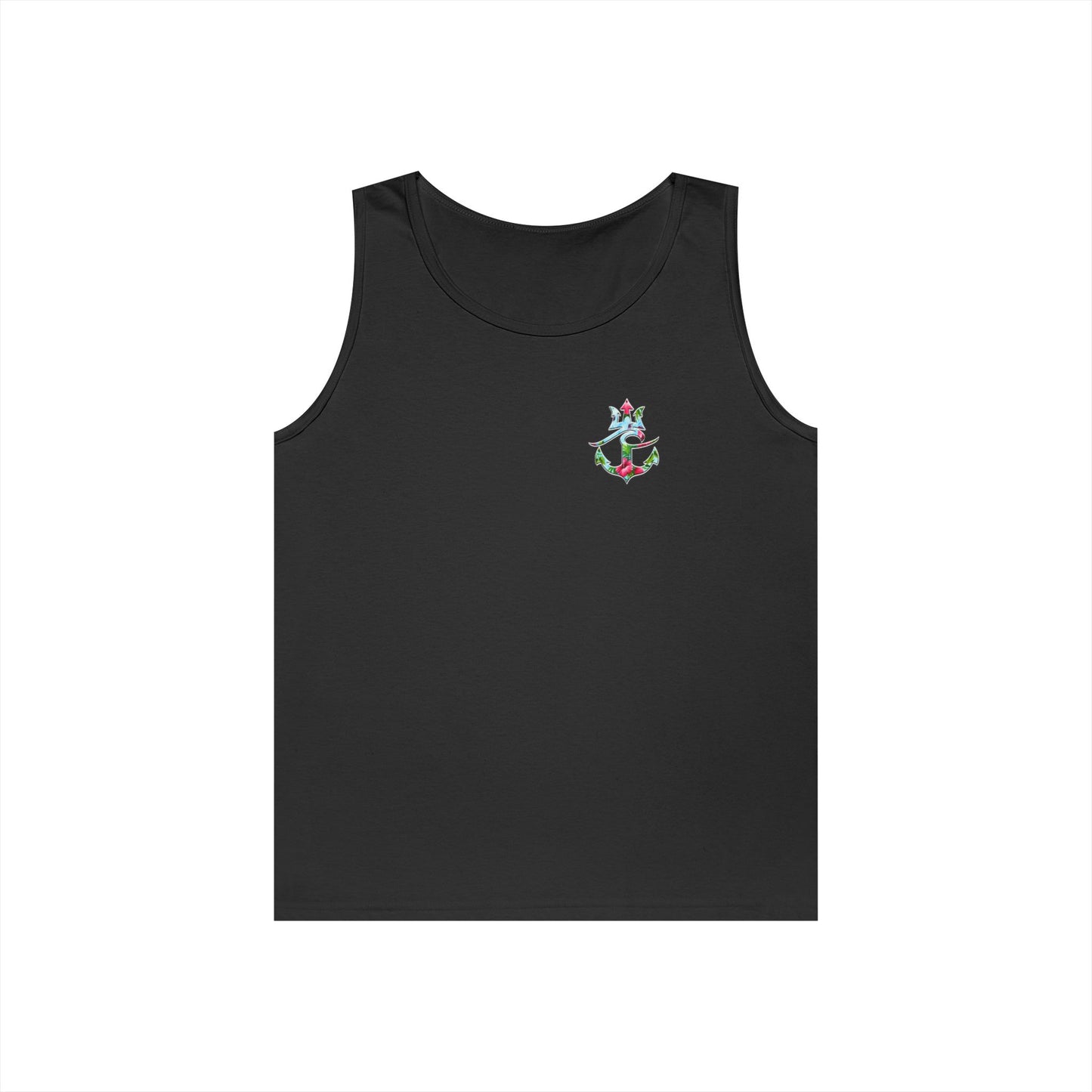 Nautical Floral Anchor Tank Top, Beachwear, Summer Essentials, Unisex Cotton Sleeveless Shirt, Vacation Outfit, Boho Style