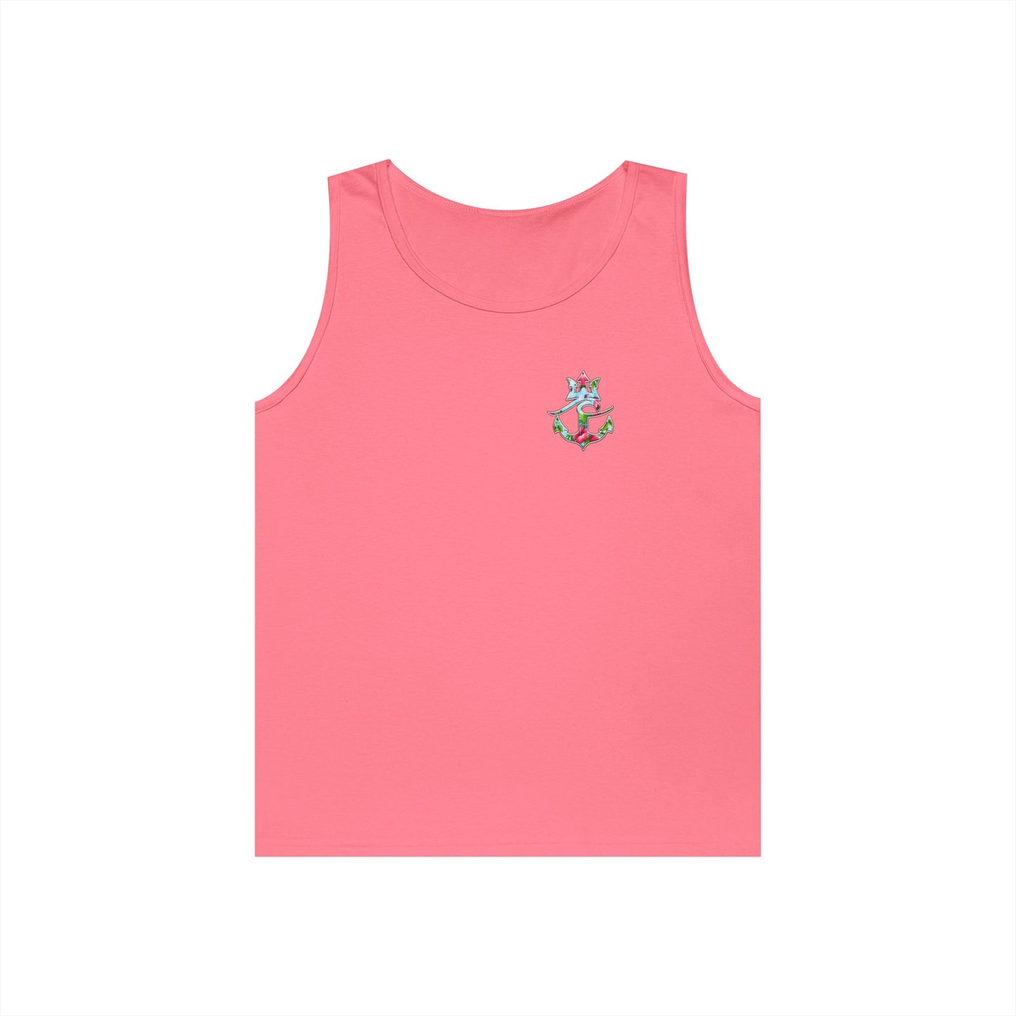 Nautical Floral Anchor Tank Top, Beachwear, Summer Essentials, Unisex Cotton Sleeveless Shirt, Vacation Outfit, Boho Style