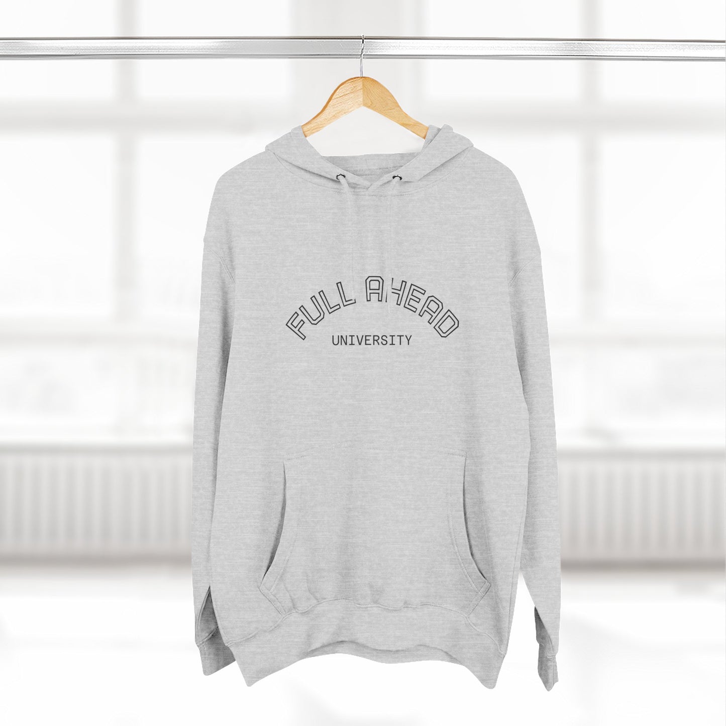 Cozy Fleece Hoodie for College Students, Full Ahead Design, Perfect for Casual Outings, Gifts for Graduates, Nautical Style
