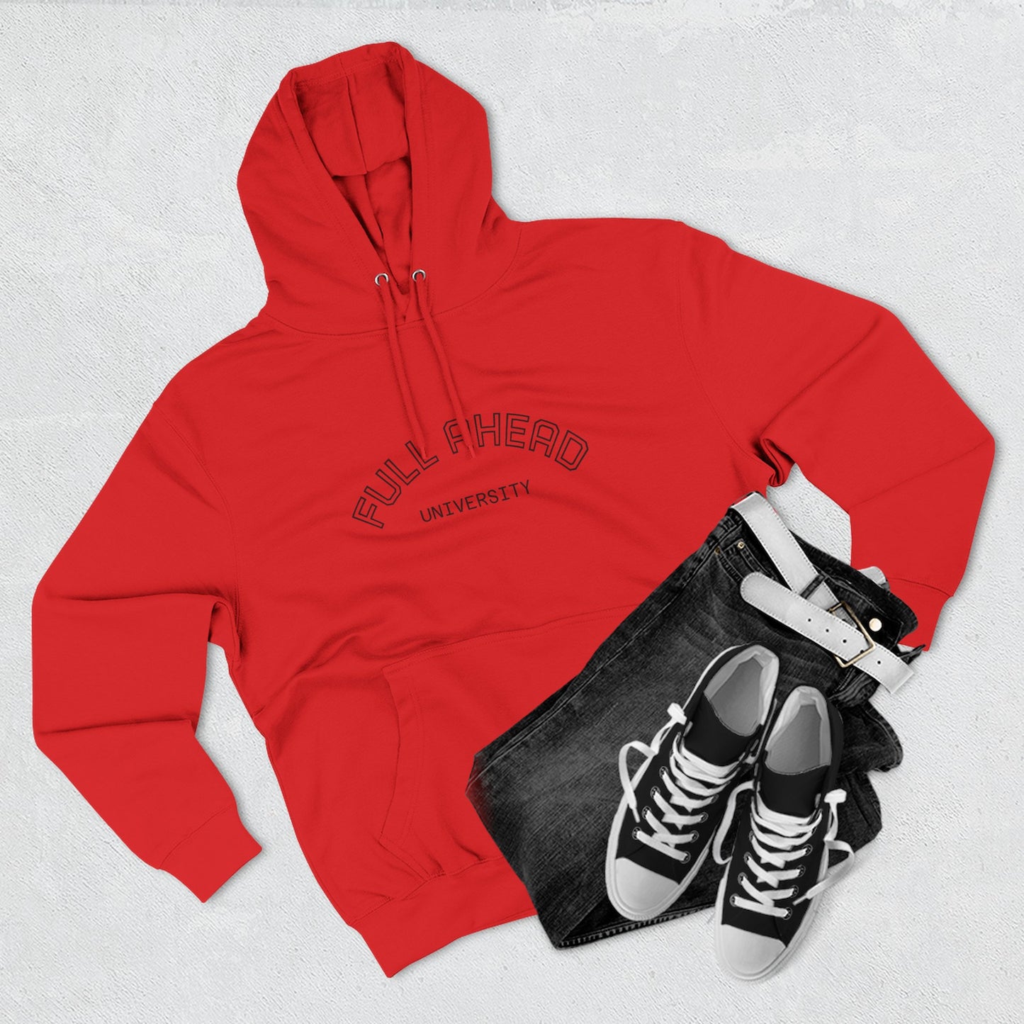 Cozy Fleece Hoodie for College Students, Full Ahead Design, Perfect for Casual Outings, Gifts for Graduates, Nautical Style