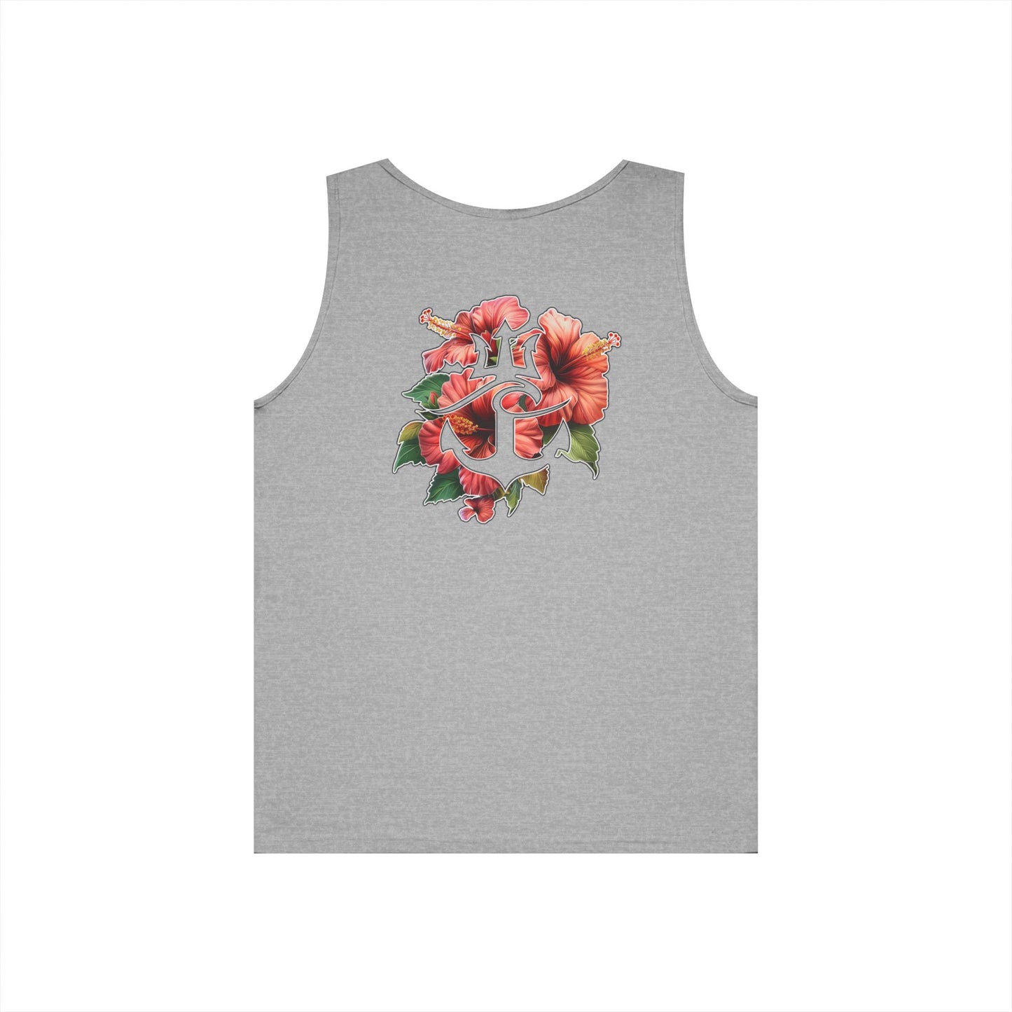 Hibiscus Floral Unisex Tank Top, Summer Tank, Beachwear, Casual Attire, Festival Clothing, Gift for Him & Her
