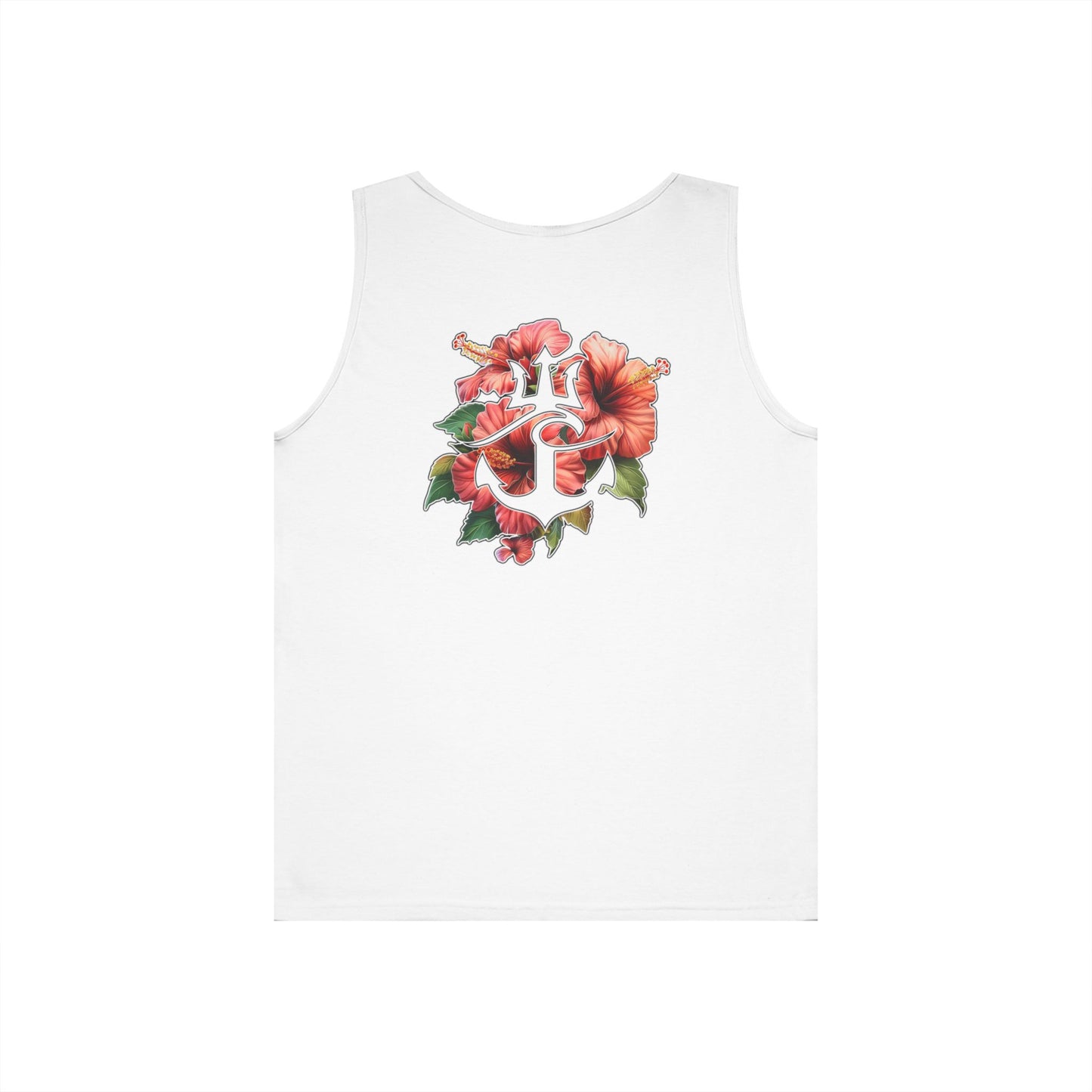 Hibiscus Floral Unisex Tank Top, Summer Tank, Beachwear, Casual Attire, Festival Clothing, Gift for Him & Her