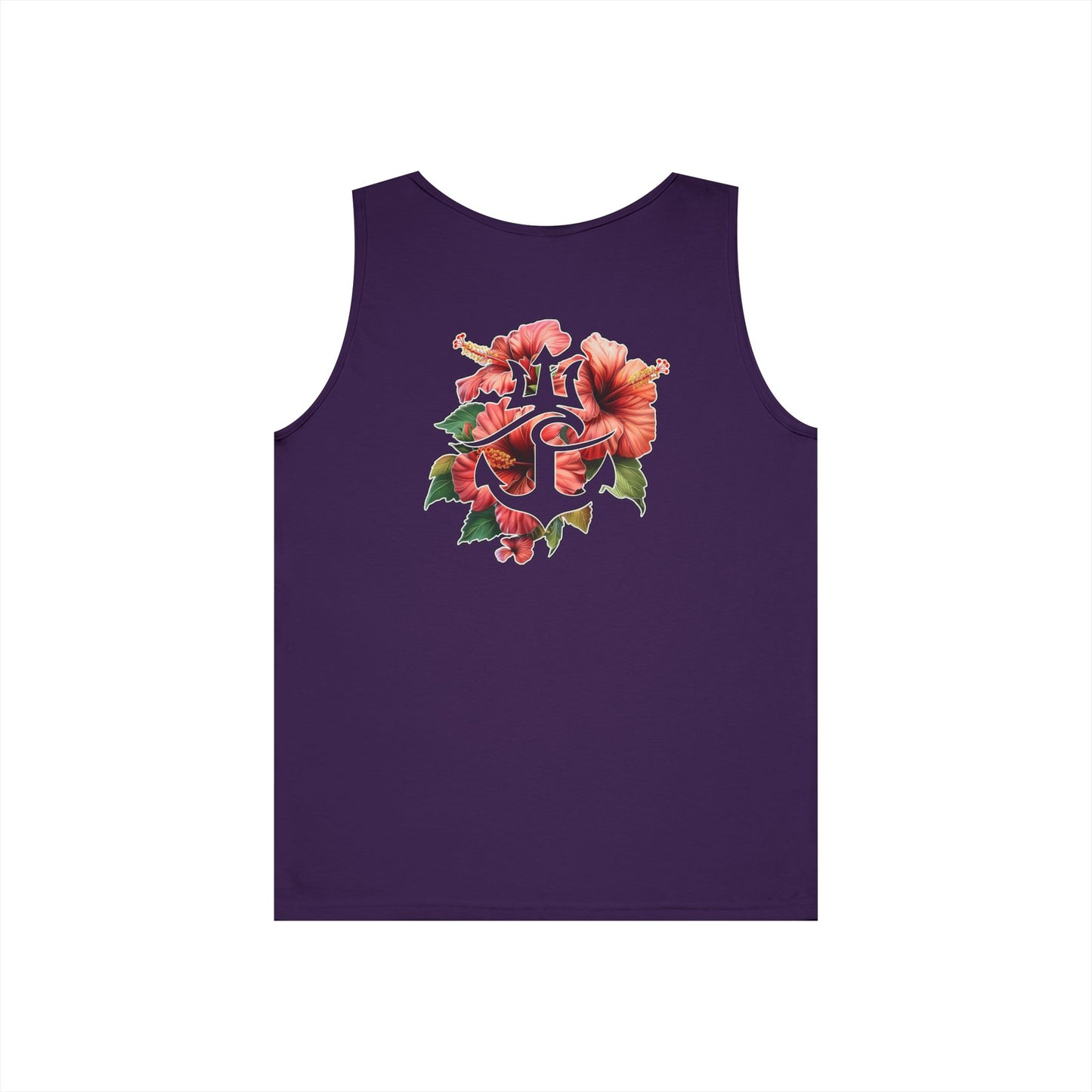 Hibiscus Floral Unisex Tank Top, Summer Tank, Beachwear, Casual Attire, Festival Clothing, Gift for Him & Her