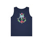 Nautical Floral Anchor Tank Top, Beachwear, Summer Essentials, Unisex Cotton Sleeveless Shirt, Vacation Outfit, Boho Style