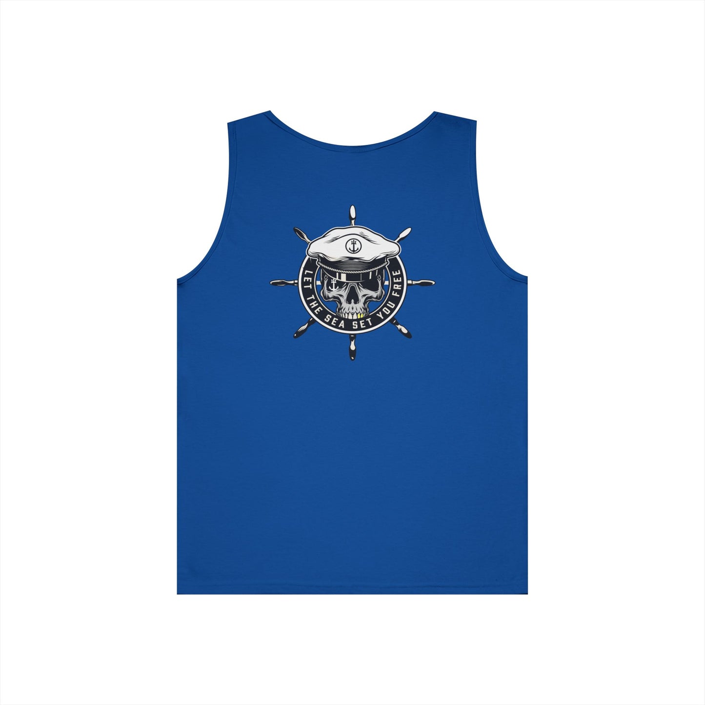 Nautical Skull Tank Top, Summer Apparel, Beach Wear, Unisex Fashion, Gift for Sailors, Ocean Lover's Gift