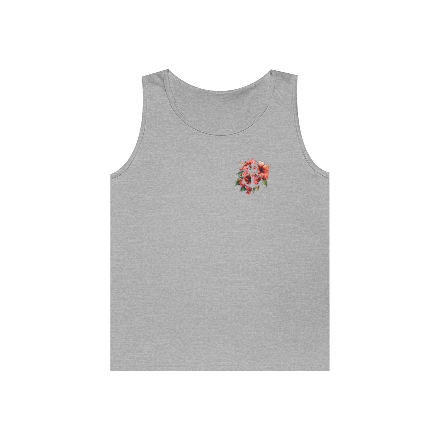 Hibiscus Floral Unisex Tank Top, Summer Tank, Beachwear, Casual Attire, Festival Clothing, Gift for Him & Her