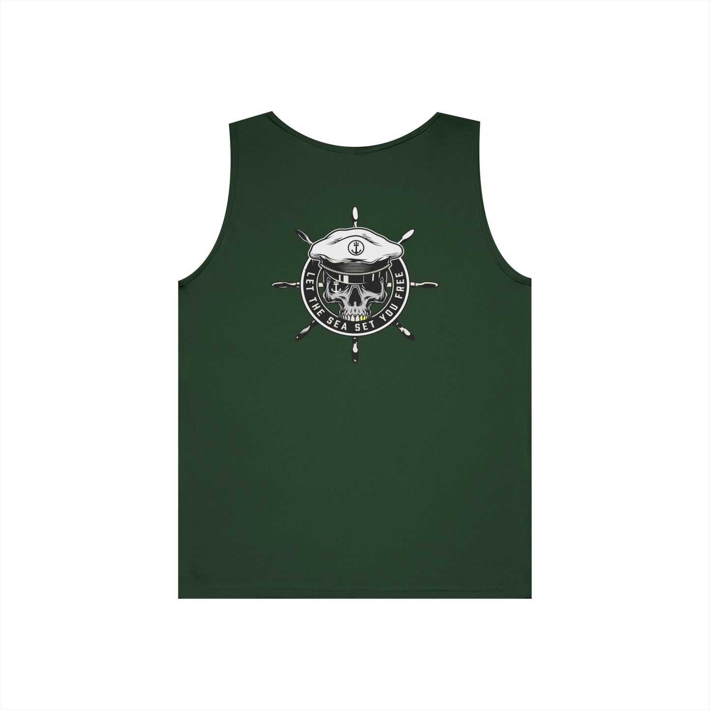 Nautical Skull Tank Top, Summer Apparel, Beach Wear, Unisex Fashion, Gift for Sailors, Ocean Lover's Gift