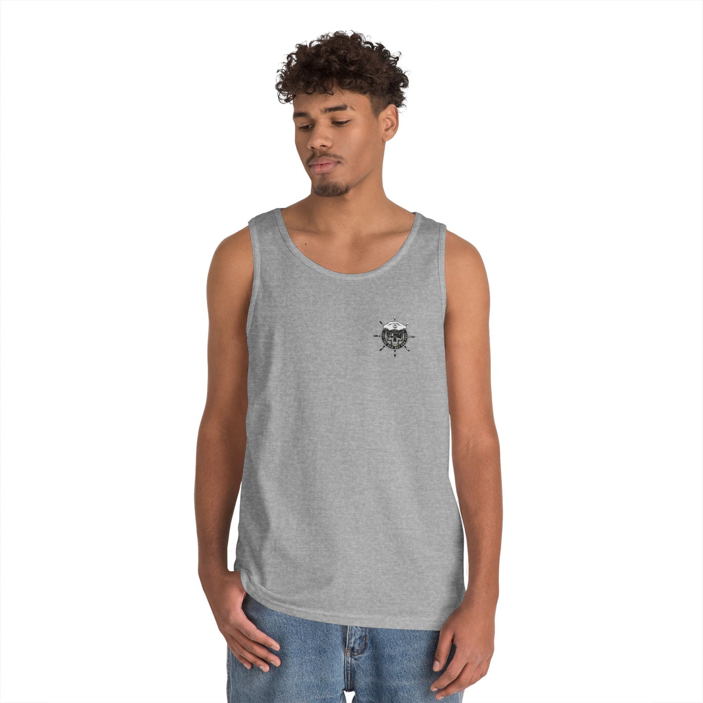 Nautical Skull Tank Top, Summer Apparel, Beach Wear, Unisex Fashion, Gift for Sailors, Ocean Lover's Gift