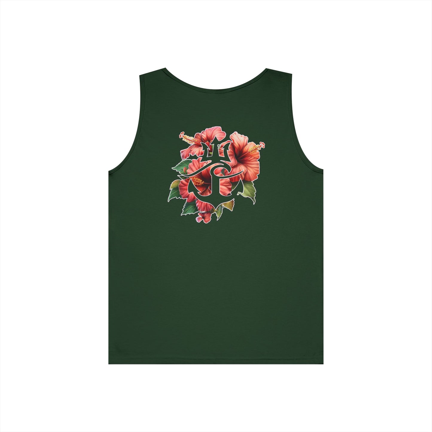 Hibiscus Floral Unisex Tank Top, Summer Tank, Beachwear, Casual Attire, Festival Clothing, Gift for Him & Her