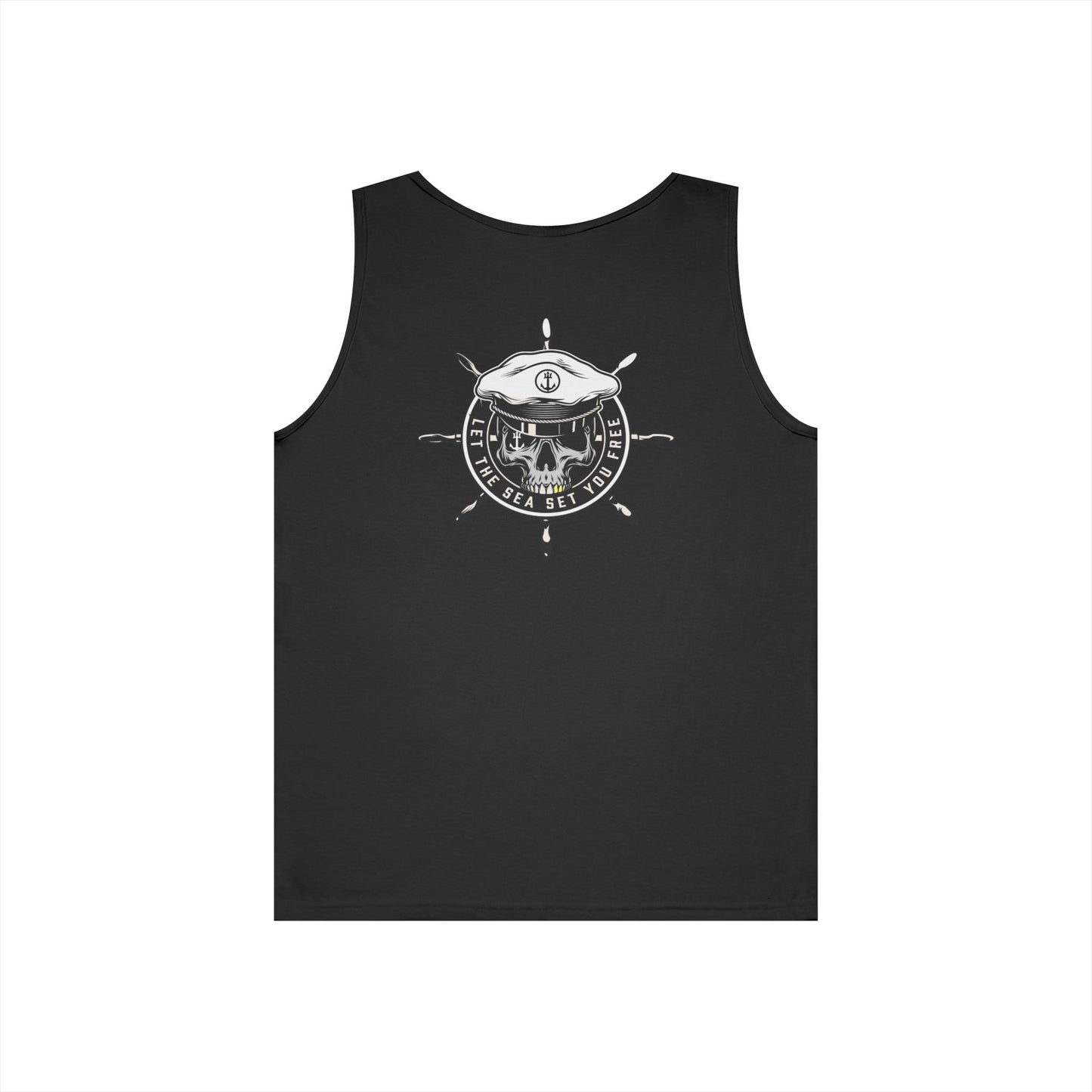 Nautical Skull Tank Top, Summer Apparel, Beach Wear, Unisex Fashion, Gift for Sailors, Ocean Lover's Gift