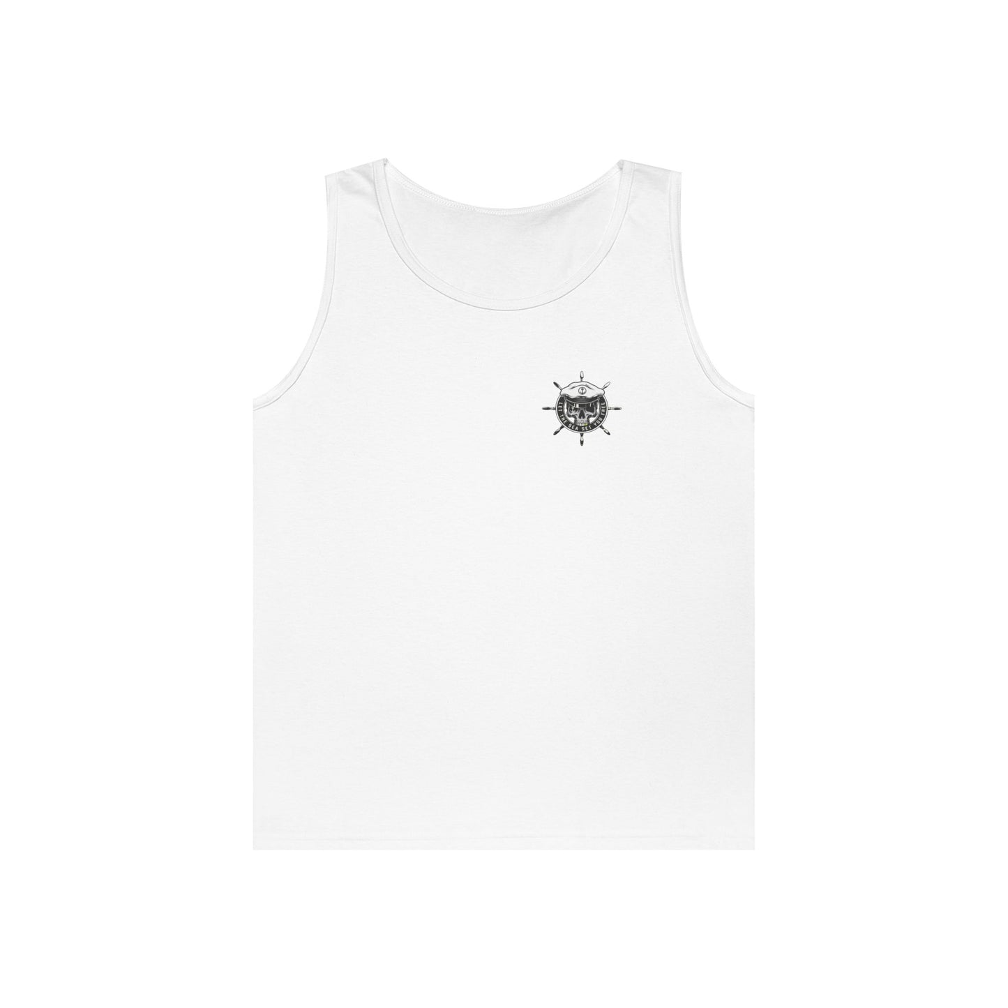 Nautical Skull Tank Top, Summer Apparel, Beach Wear, Unisex Fashion, Gift for Sailors, Ocean Lover's Gift