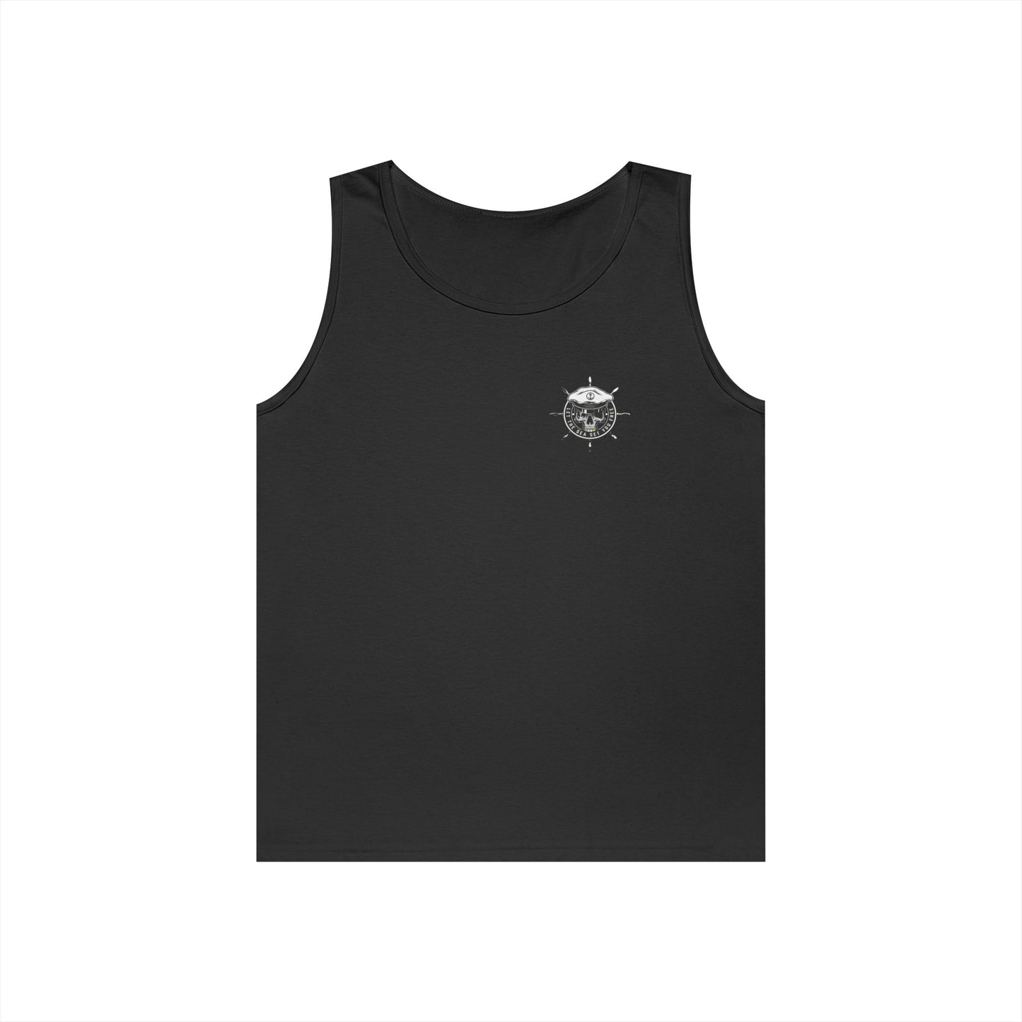 Nautical Skull Tank Top, Summer Apparel, Beach Wear, Unisex Fashion, Gift for Sailors, Ocean Lover's Gift