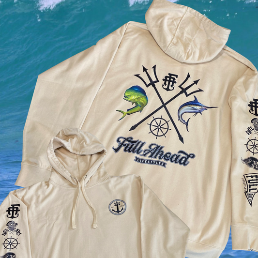 Sand Color "Cross Trident Offshore" Hoodie